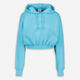 Blue Cropped Hoodie - Image 1 - please select to enlarge image