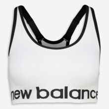 White Logo Ribbed Sports Bra