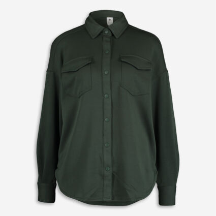 Green Button Down Shirt  - Image 1 - please select to enlarge image
