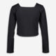 Black Square Neck Logo Cropped Top - Image 2 - please select to enlarge image