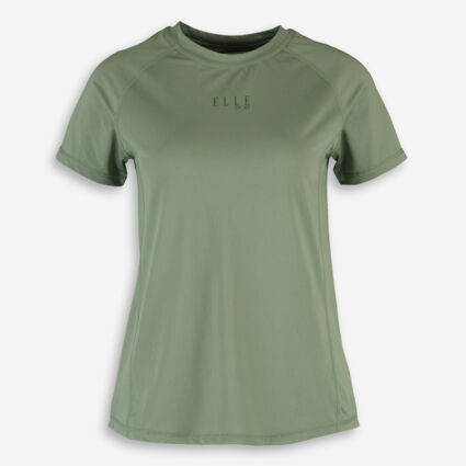 Sage Green Mesh Sports T Shirt  - Image 1 - please select to enlarge image