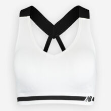 White Logo Ribbed Sports Bra