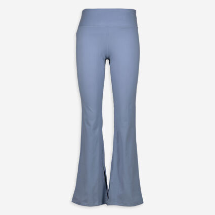 Blue High Waist Flare Tight Active Trousers - Image 1 - please select to enlarge image