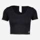 Black Ribbed Crop Top - Image 1 - please select to enlarge image