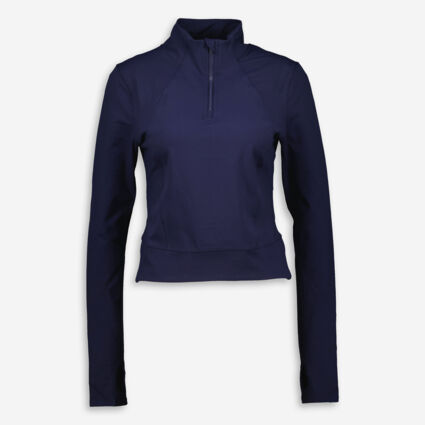 Navy Run & Flow Track Top - Image 1 - please select to enlarge image