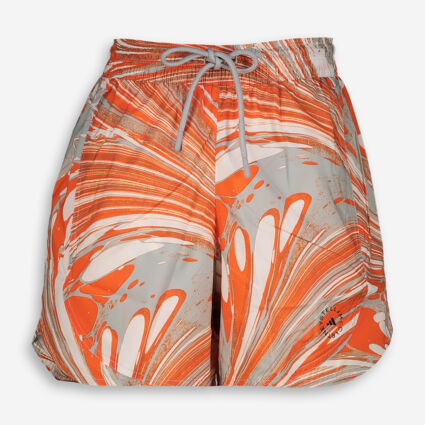 Grey & Orange Patterned Shorts - Image 1 - please select to enlarge image