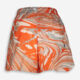 Grey & Orange Patterned Shorts - Image 2 - please select to enlarge image