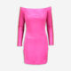 Pink Velvet Mini Dress  - Image 1 - please select to enlarge image