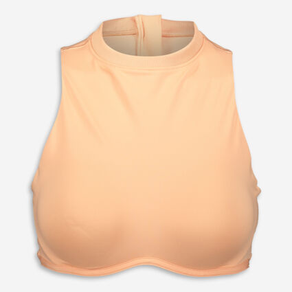 Coral High Neck Crop Top - Image 1 - please select to enlarge image