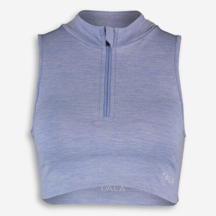 Lilac Marl Zip Sports Bra  - Image 1 - please select to enlarge image