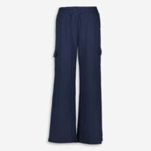 Navy Wide Leg Cargo Trousers