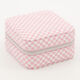 Pink & White Checkered Jewellery Case  - Image 1 - please select to enlarge image