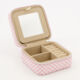 Pink & White Checkered Jewellery Case  - Image 2 - please select to enlarge image
