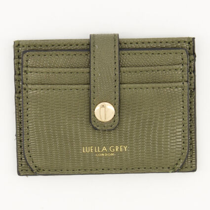 Khaki Green Reptile Effect Card Holder - Image 1 - please select to enlarge image