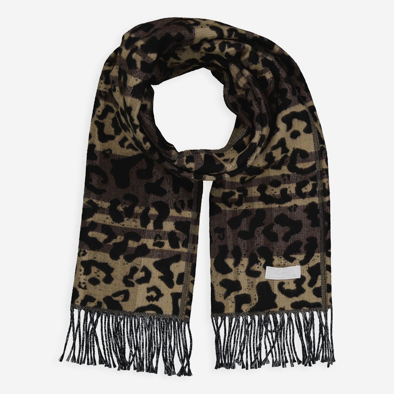 Black Brown Leopard Spot Scarf TK Maxx UK