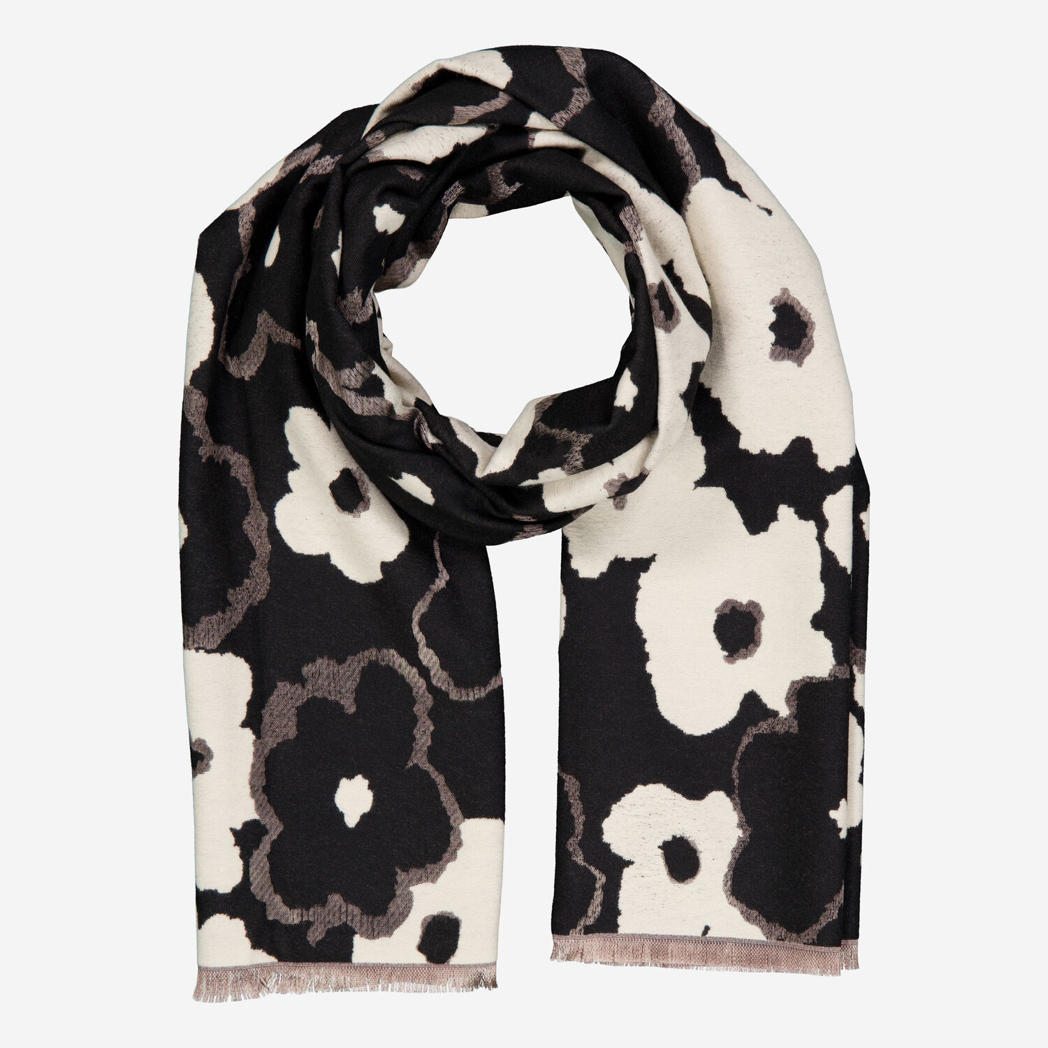 Black Cream Floral Scarf TK Maxx UK - Main Image