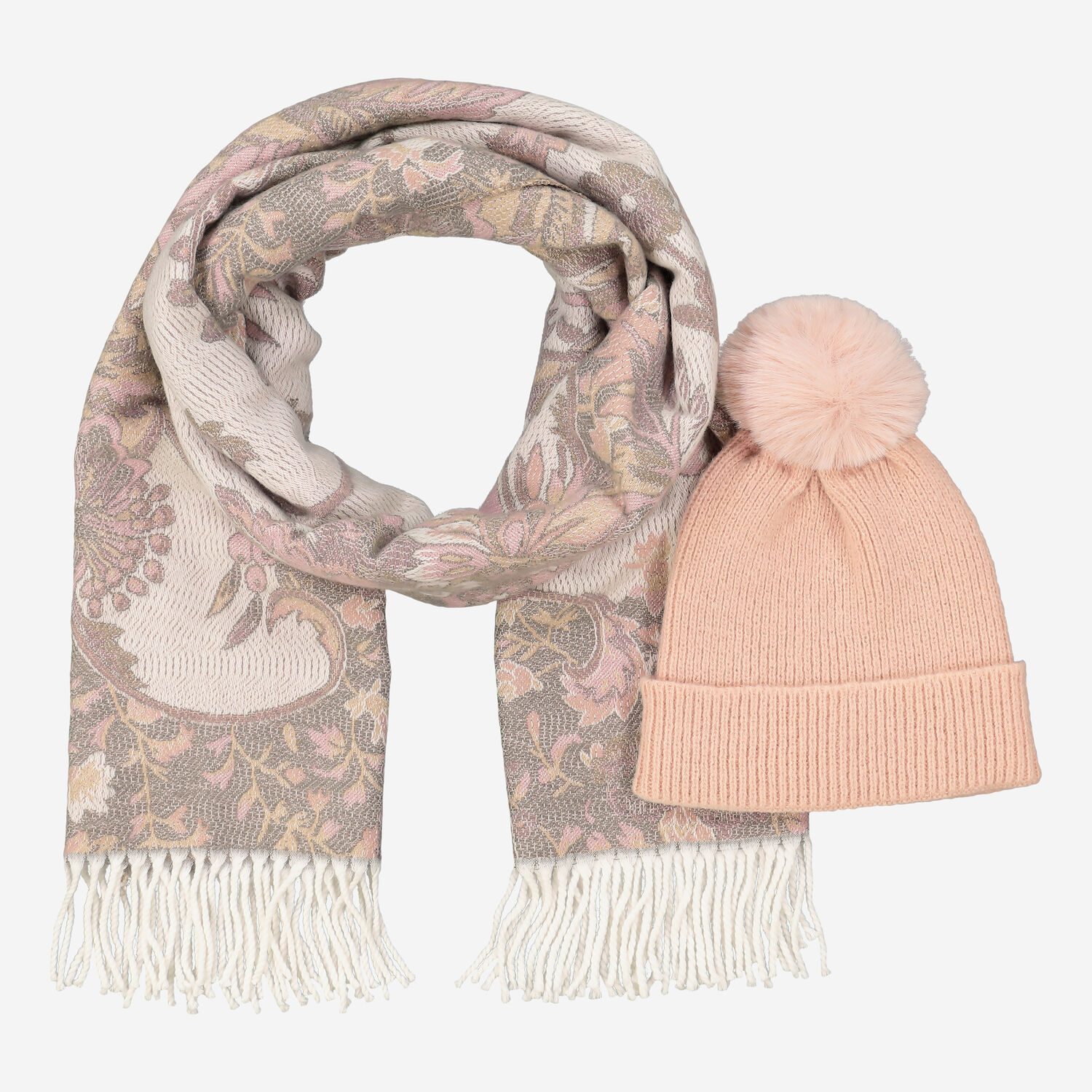 Blush Floral Scarf Hat Set TK Maxx UK