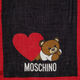 Black Wool Heart Balloon Scarf 90cm - Image 2 - please select to enlarge image
