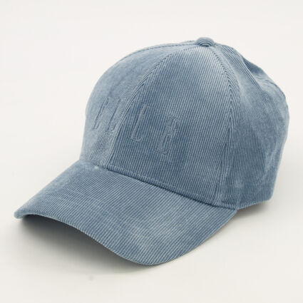Blue Corduroy Branded Cap  - Image 1 - please select to enlarge image