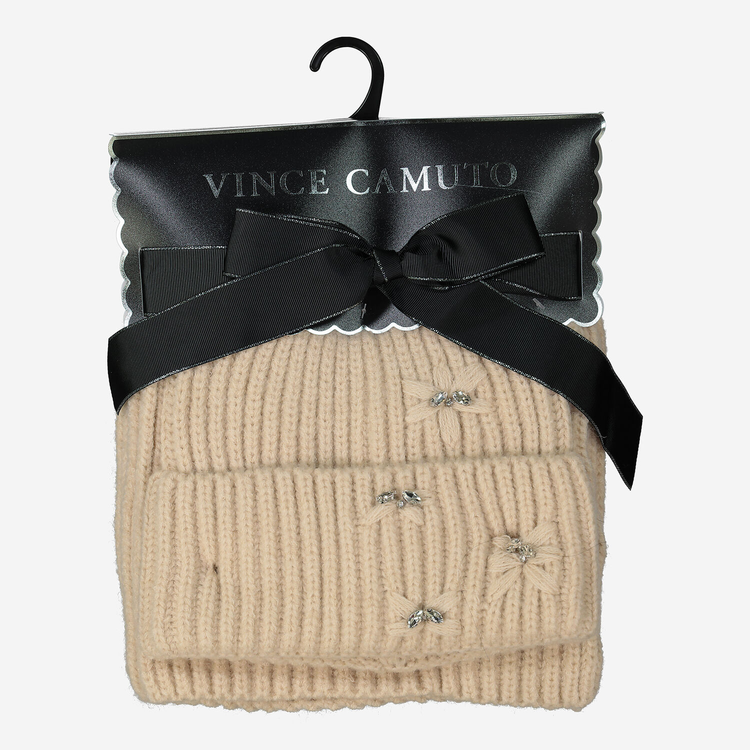 Beige Ribbed Beanie Scarf TK Maxx UK - Main Image