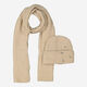 Beige Ribbed Beanie & Scarf  - Image 2 - please select to enlarge image