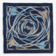 Navy Square Silk Scarf - Image 2 - please select to enlarge image