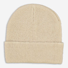 Cream Ribbed Beanie