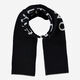 Black Logo Design Wool Blend Scarf  - Image 1 - please select to enlarge image