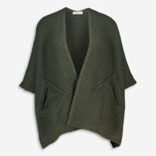 Green Textured Knit Cardigan