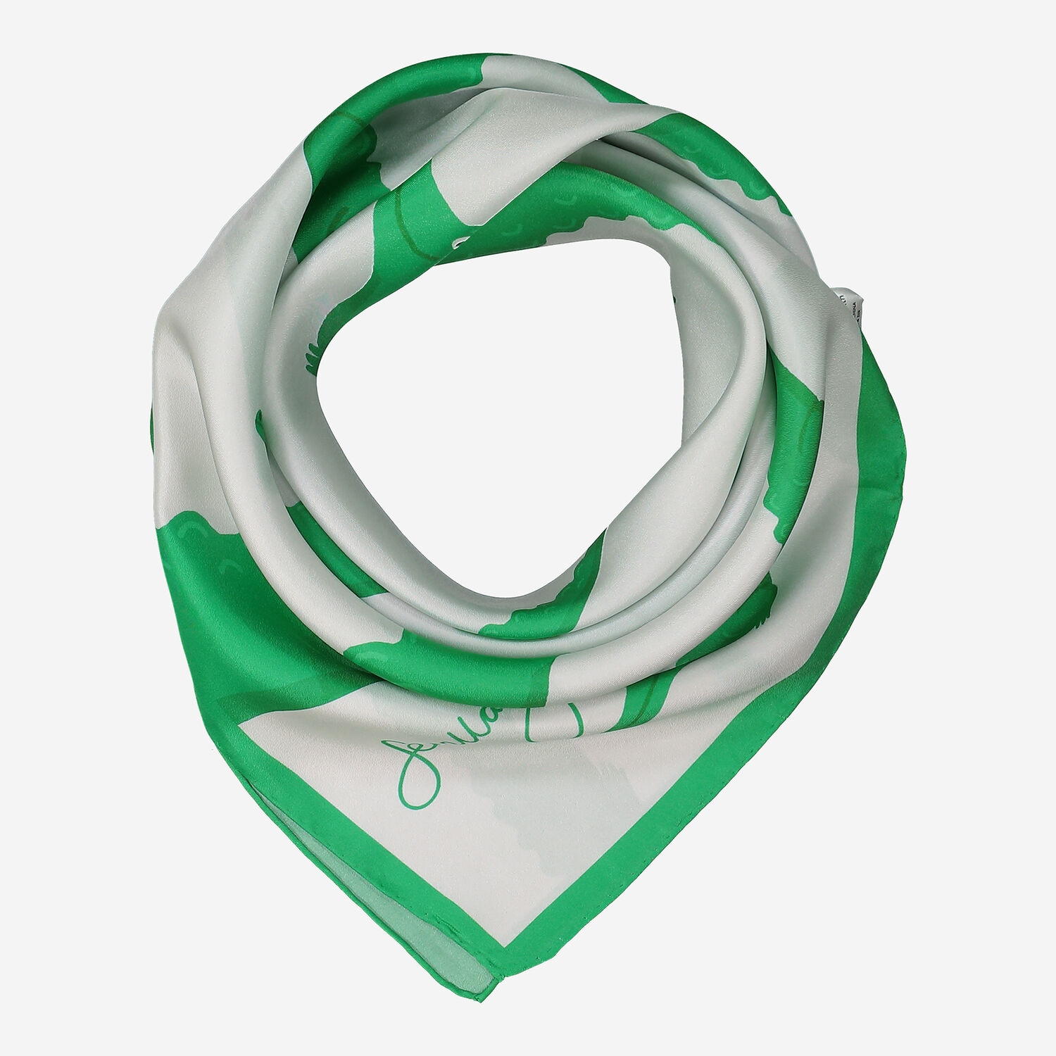 Green Smiley Crocs Silk Scarf 65cm TK Maxx UK - Main Image