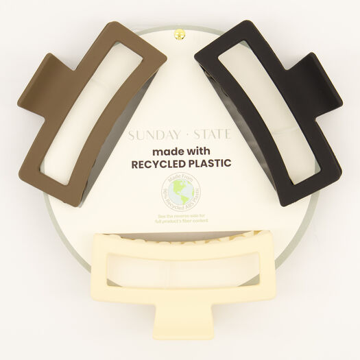 Three Pack Multicoloured Jaw Clips - Image 1 - please select to enlarge image