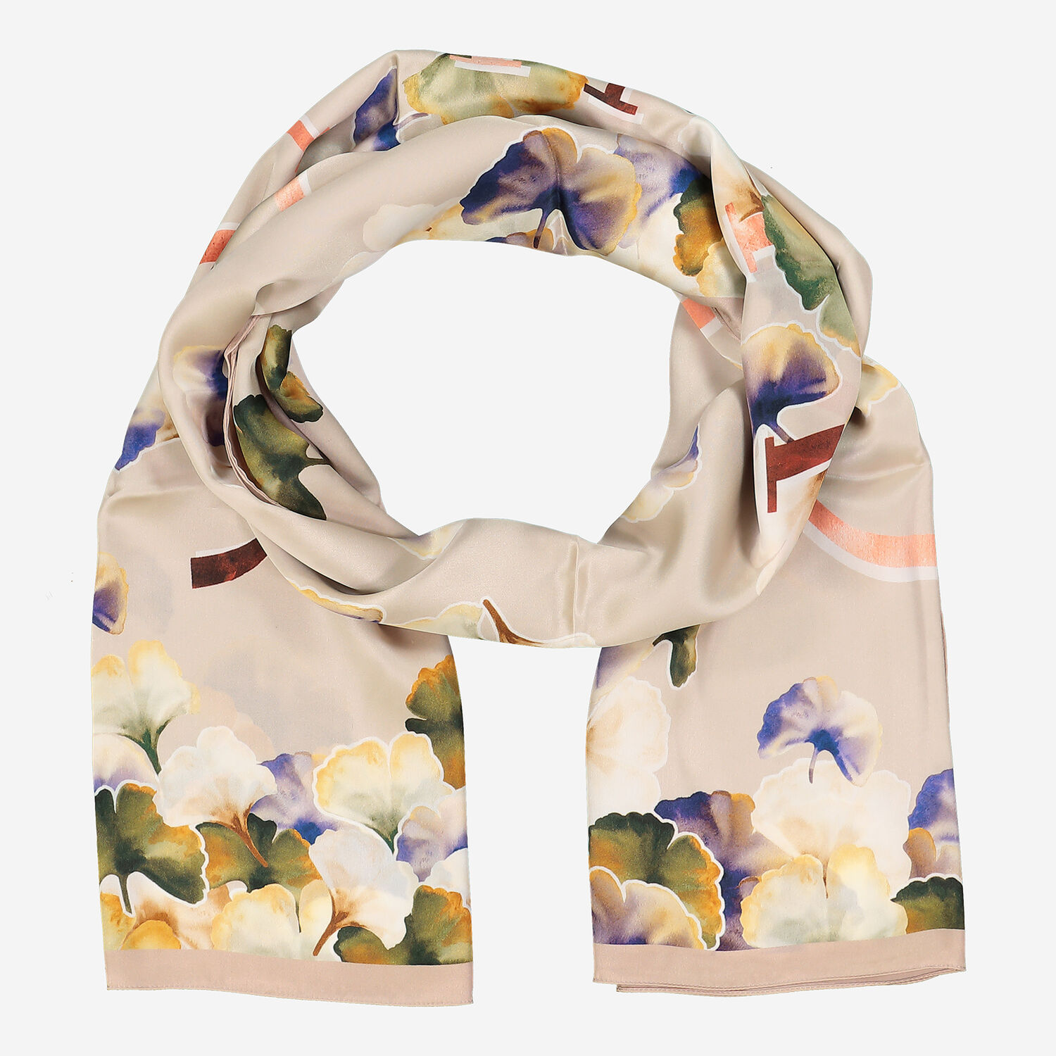 Cream Silk Floral Scarf TK Maxx UK