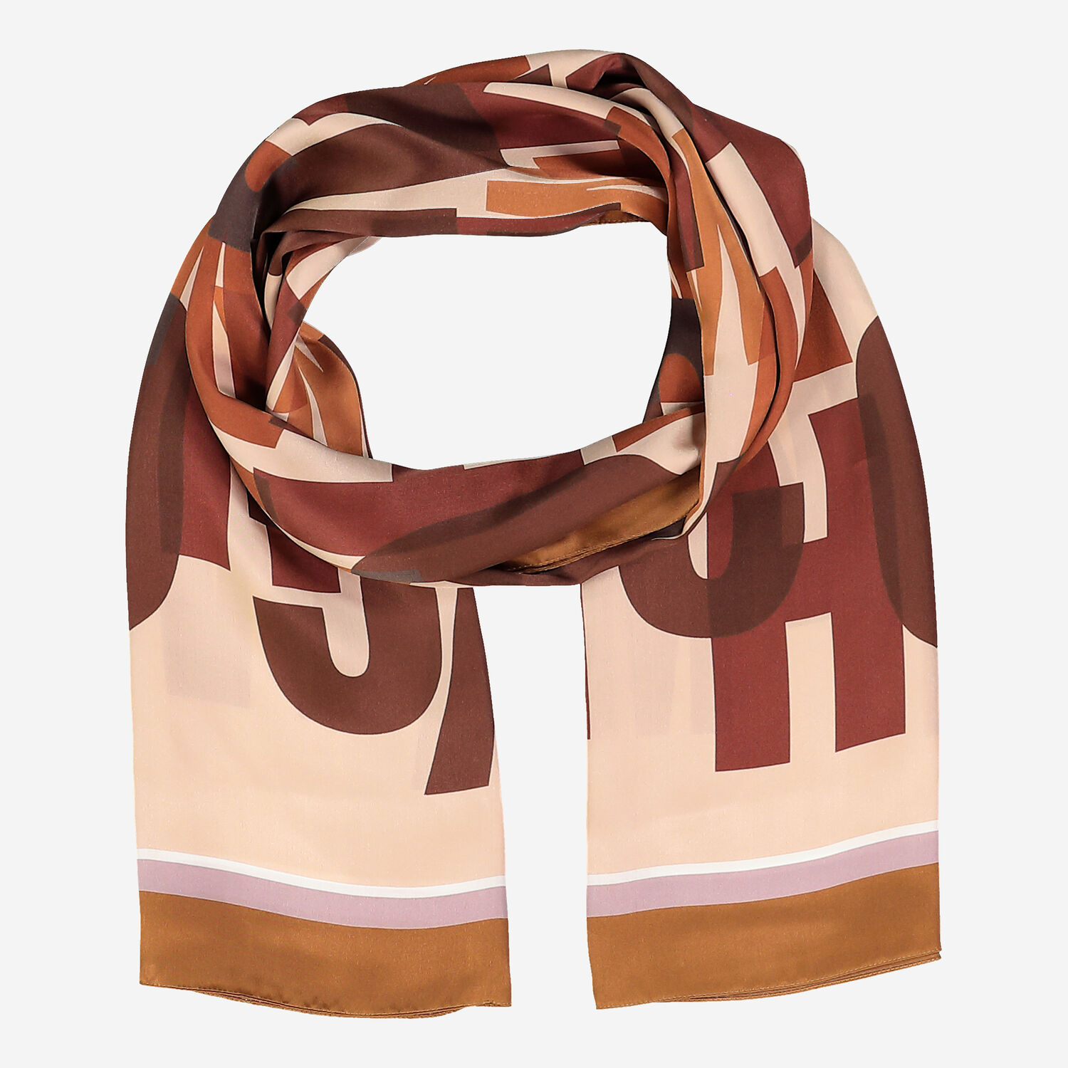 Brown Branded Silk Scarf TK Maxx UK