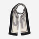 White, Grey & Black Silk Scarf - Image 1 - please select to enlarge image