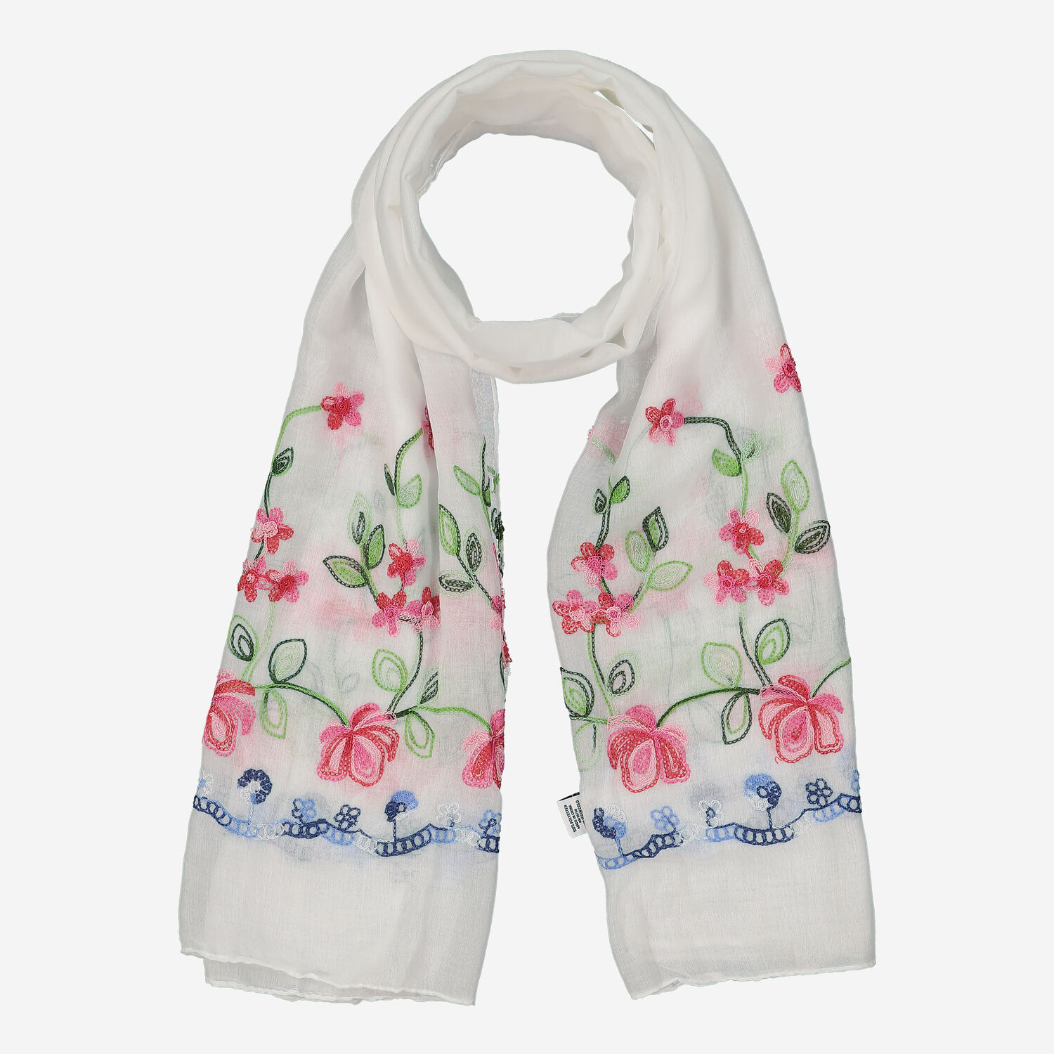 White Floral Embroidered Scarf TK Maxx UK - Main Image