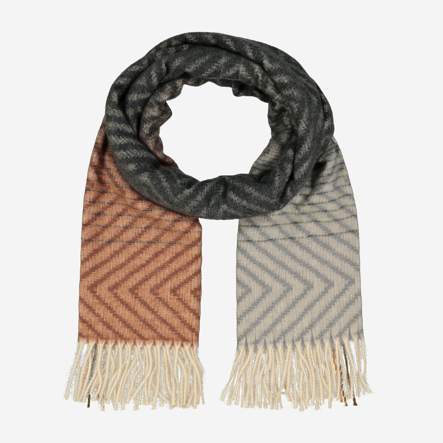 Designer Scarves Tk Maxx Scarf Ladies Brown Grey Herringbone Scarf