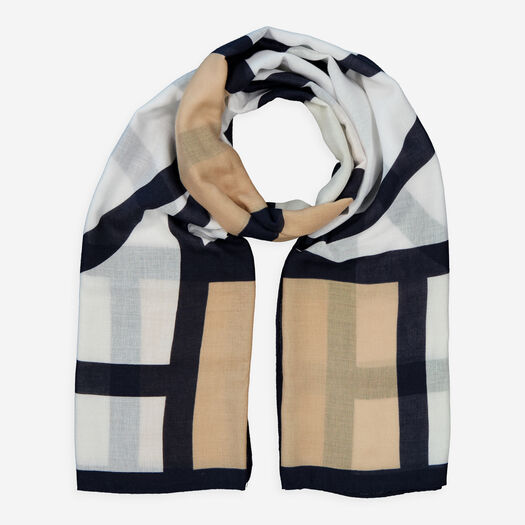 Mehrfarbiger Schal mit geometrischem Muster - Bild 1 - bitte auswählen, um das Bild zu vergrößern