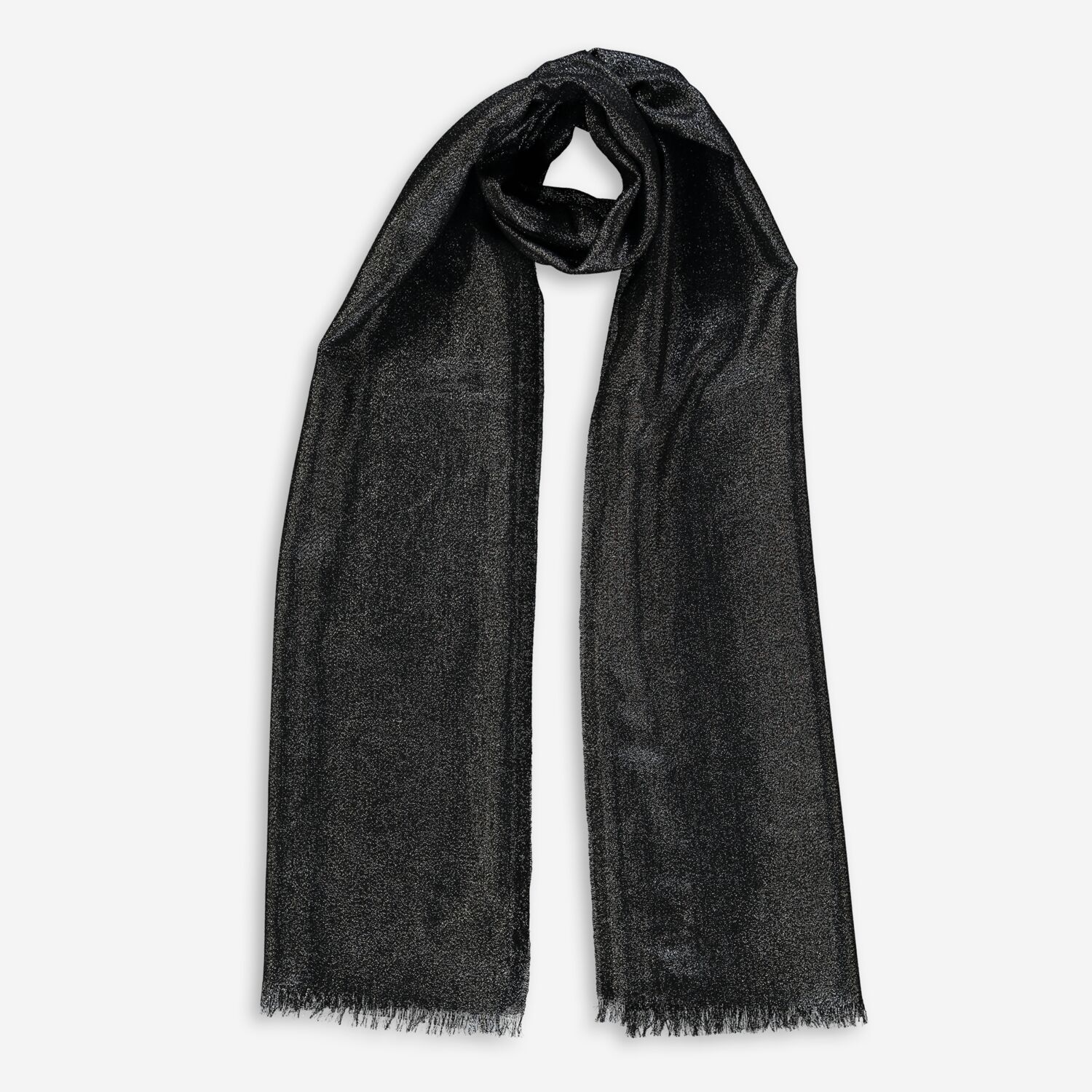 Black Silver Scarf / Black Lurex Thread Shimmer Scarf/ Black -  UK