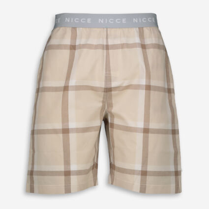 Brown Woven Lounge Shorts  - Image 1 - please select to enlarge image