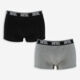 Two Pack Black & Grey Branded Boxers  - Image 1 - please select to enlarge image