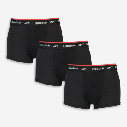 Three Pack Black Performance Sports Trunks - Image 1 - please select to enlarge image