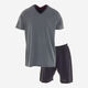 Dunkelblaues Pyjama-Set mit Zickzack-Muster - Bild 1 - bitte auswählen, um das Bild zu vergrößern