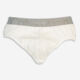 White Embossed Icon Hip Briefs - Image 1 - please select to enlarge image