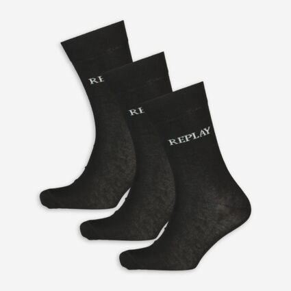 Three Pack Black Socks - Image 1 - please select to enlarge image
