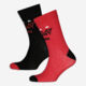 Two Pack Black & Red Socks - Image 1 - please select to enlarge image