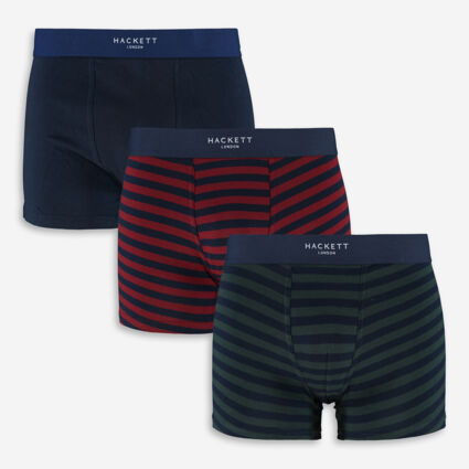 Three Pack Multicoloured Striped Boxers - Image 1 - please select to enlarge image