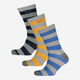 Three Pack Grey Striped Socks  - Image 1 - please select to enlarge image