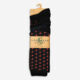 Five Pack Black Spotted Socks - Image 2 - please select to enlarge image