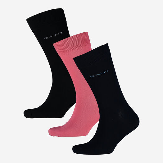 Three Pack Black & Pink Socks - Image 1 - please select to enlarge image