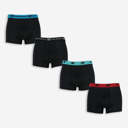 Four Pack Black Athletic Mesh Trunks  - Image 1 - please select to enlarge image